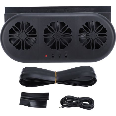 Ventilateur de refroidissement pour ventilation de voiture, refroidisseur de fenêtre SUV, 3 prises USB, Circulation d'échappement de fumée, noir. (1/5)