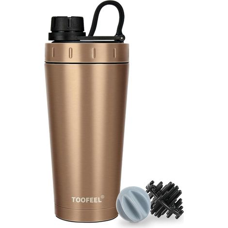 Protein Shaker Flasche 20 oz Edelstahl BPA-frei auslaufsicher Gym Vakuum Metall (1/5)