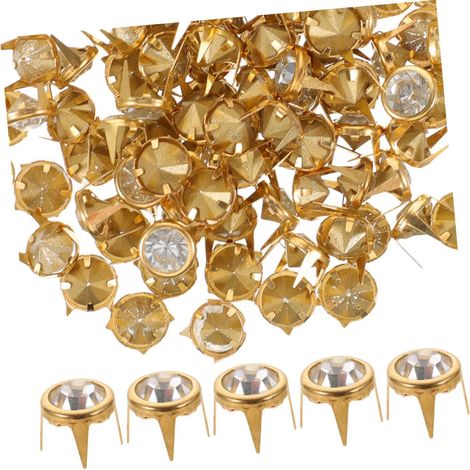 Rivets pour Accessoires et Paquet 50pcs Cristal en Alliage de Zinc et Cristal Design Soi-même, Éclat Luxueux, pour Diverses Occasions (1/5)