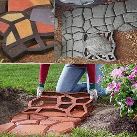 DIY Moule à pavage chemin moules à pavés bricolage pavage ciment brique jardin (1/4)