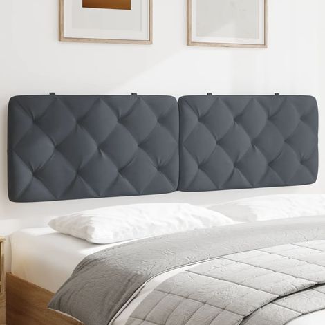 Kopfteil-Kissen Dunkelgrau 180 cm Samt vidaXL317058