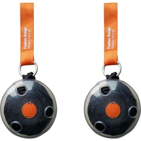 Set di 2 borse per la spesa portatili pieghevoli a forma di disco, borsa da riporre resistente e rotante, Nero (1/4)