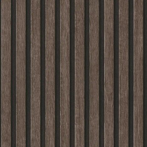 AS Creation Brown Wooden Slat Wallpaper Modern Contemporary Paste The Wall Vinyl (1/4)
