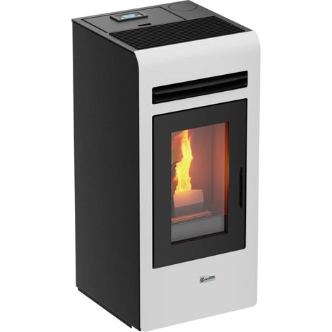 stufa a pellet canadian stove "vancouver 12" bianco 11,1 kw