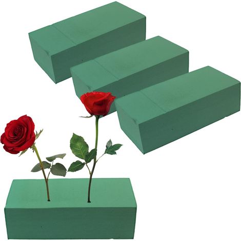 Blocs Mousse Florale - Lot de 4 - Haute Densité - Absorption Rapide - Arrangements Floraux - 22x10,5x6,5cm (1/5)