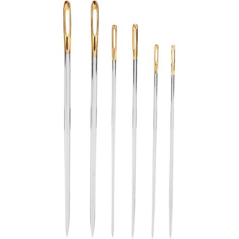 Lot de 6 aiguilles à coudre à main 5,7/6,2/6,9cm, kit de couture pour réparation de vêtements et tricot domestique (1/5)