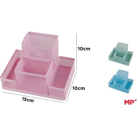 Organizador de escritorio de malla met谩lica 15x10cm MIX