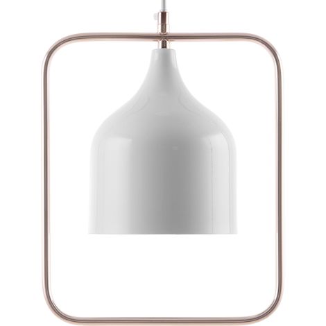 Lámpara de techo de metal blanco 121 cm colgante estructura de cobre Industrial Mavone