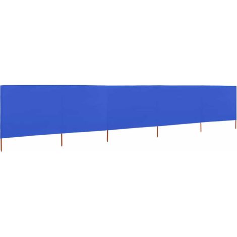 Paravent 5 panneaux Tissu 600 x 160 cm Bleu azuré