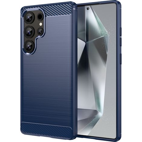 Silikonhülle für Samsung Galaxy S25 Ultra Carbon Case – blau (1/5)