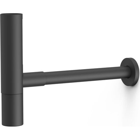 Siphon de lavabo apparent télescopique AVEC CACHE‑SIPHON Noir Mat - TRES 16110342NM (1/2)