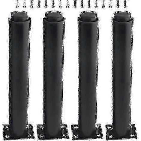 4 pieds de meuble réglables en métal, noirs (25-42 cm). En stock. (1/5)