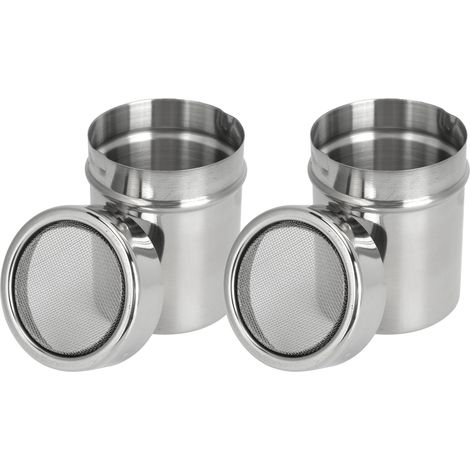 Lot de 2 saupoudreuses à poudre en acier inoxydable 304 pour café, sucre et poivre, ustensiles de cuisine (1/5)