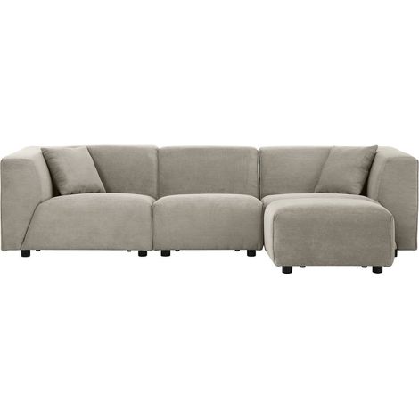 Canapé modulable 3 places + 1 pouf - 267cm - velours côtelé - MONROE (1/5)