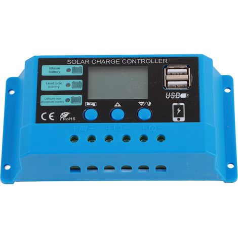 Régulateur solaire PWM Ortviai 10A 12V/24V Plomb/Lithium Intelligent (1/5)
