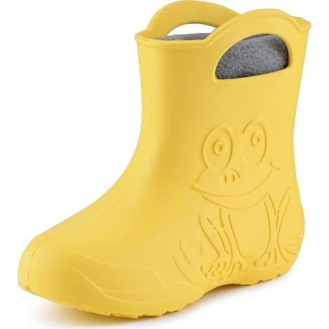 Ladeheid Bottes de Pluie en EVA Unisexe Enfant Fille Garçon LA-CA-03 (Jaune/Gris, 26/27 EU)