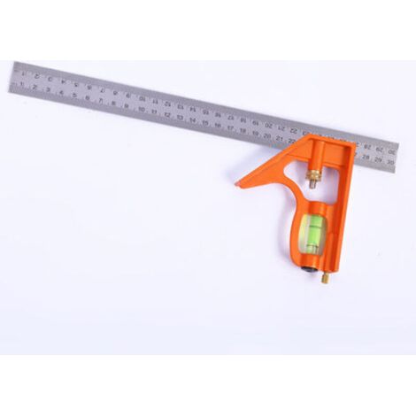 Équerre combinée 300 mm, métrique, universelle, équerre combinée métallique de précision avec butée et outil de traçage, outil de mesure professionnel (1/5)