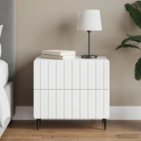 vidaXL Bedside Cabinet White 62 x 34.5 x 49.5 cm Engineered Wood (1/5)