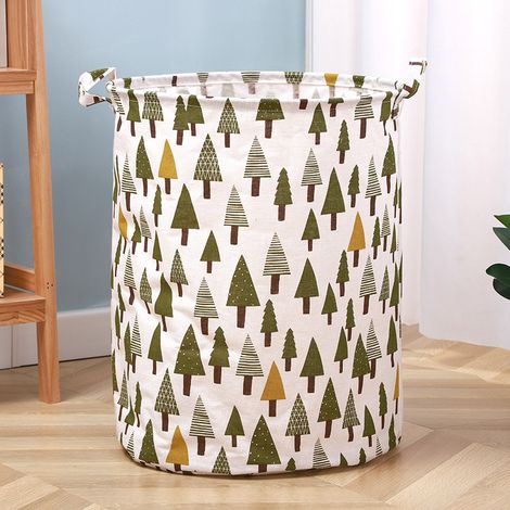 Panier à linge et sac à linge en filet - conteneur de rangement pliable - panier à linge sale avec poignée - panier à serviettes en coton (1/5)
