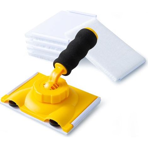 Coupe bordure avec poignée rotative à 360 ° avec 5 tampons de rechange, tampon de peinture, outil de peinture de bord pour applicateur de peinture murale (1/5)
