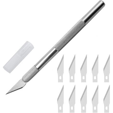 Ensemble Scalpel, Precision Cutter Scalpel avec 10 lames, Couteau pour Loisirs Créatifs, Cutter de précisioncouteau artisanal pour l'artisanat Découpe de Travail d'art Bricolage Sculpture (1/5)