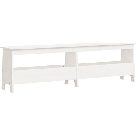 Banc d'entrée blanc 160x28x45 cm bois de pin massif