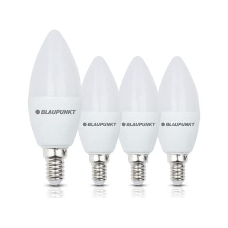 Blaupunkt Lampadina LED E14 - Piccola a Candela - Illuminazione Ambiente - 7W - Equivalente a 50W - Bianca Calda 2700K - Attacco Edison - Luce a Risparmio Energetico ed Economico - Lampada - Pacco 10 (1/4)