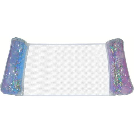 Chaise longue gonflable portable avec fond en maille – design à paillettes et dégradé, matériau PVC durable pour la détente à la plage et à la piscine, flotteurs multicolores pour un confort optimal (1/4)