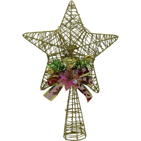 Gold Star Christmas Tree Topper (Xmas Decoration Angel Traditional Festive) (1/5)