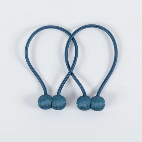 Lot de 2 Embrasses de Rideaux Magnétiques- Bleu Corde pour Rideaux Tressage avec Aimant Solide pour Chambre Salon Bureau (1/4)