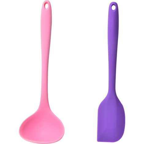 Ensemble Ustensiles Cuisine Silicone - Résistant Chaleur Pour Poêles Antiadhésives - Lot De 2 Pièces (1/5)