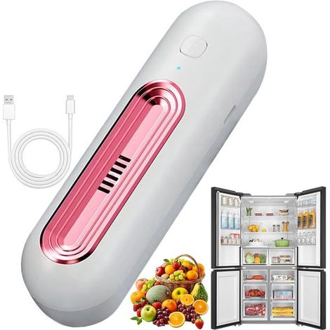 Purificateur d'air rechargeable pour réfrigérateurs - Désodorisant électrique pour chaussures, sacs et bottes - Rose (1/5)