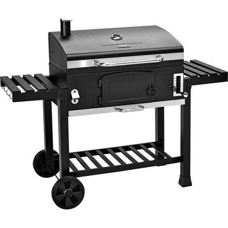 Fumoir à charbon de bois TAINO HERO XXL – Grille en fonte 42x72cm – Bac à charbon réglable 6 niveaux – Thermomètre intégré