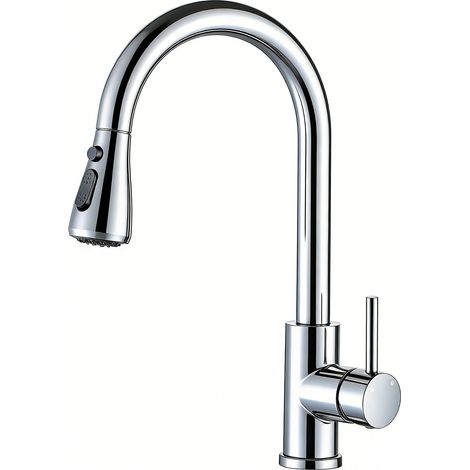 AICA Hochdruck Edelstahl Küchenarmatur Ausziehbar Wasserhahn Küche Mischbatterie Chrom