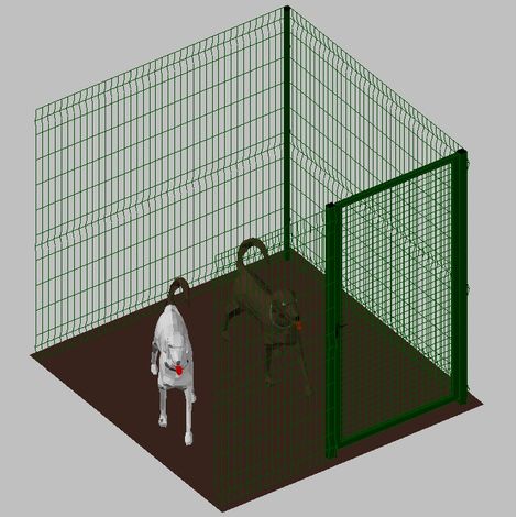 Modulo Aggiuntivo cm 200x200x192h per Recinto-Box Modulare per Cani in Ferro Zincato e Verniciato Verde-con Pali a Interrare (1/2)