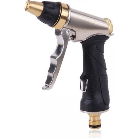 Pistolet à eau de jardin - Jet puissant, haute pression et réglable - Pour le lavage des voitures et des animaux, le nettoyage des jardins et des allées (1/5)