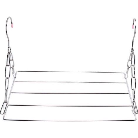 Étendoir à chaussettes et à vêtements, en acier inoxydable, idéal pour suspendre chaussettes, sous-vêtements, vêtements et serviettes (pinces à linge non incluses). (1/5)