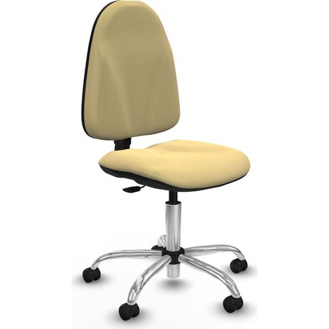 Algarra CP similpiel crema  base cromada ruedas engomadas 50mm