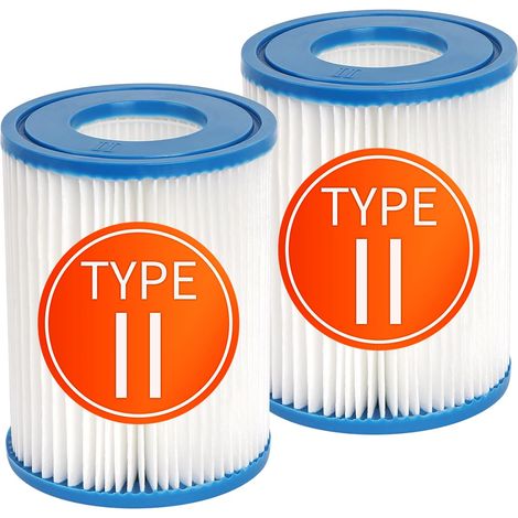 filtres Piscine compatibles Cartouche Bestway II Filtre Rechange spas Compatible Pompe filtrante Lay Z Spa Lot 2 Cartouches Type II (1/5)
