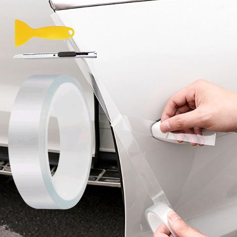 Film de Protection de Peinture pour Voitures,3 cmx10 m Film de Protection Transparent,Covering Vinyle de Voiture,Film Autocollant Adhésif,Films de Protection Transparent pour Peinture Anti-Rayures (1/5)