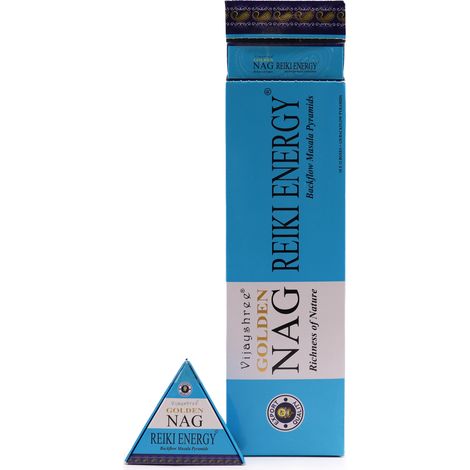 42g Jumbo Golden Nag - Cônes d'encens Reiki Energy Back Flow- Vendu par 1 (1/4)