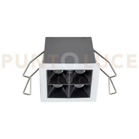 GFA1662 FARETTO QUADRATO AD INCASSO IN ALLUMINIO 4 LUCI LED 3000K 600LM 8W