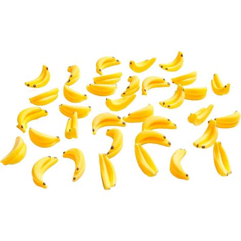 Lot de 35 bananes miniatures jaunes à l'échelle 1/12 - Mini fruits miniatures pour mini maison, cuisine, décoration de jardin, accessoires de maison de poupée, décoration de maison de poupée (1/5)