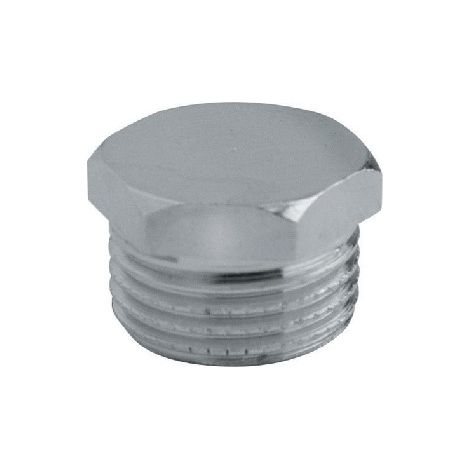 TAPPO MASCHIO ESAGONALE OTTONE CROMATO 1/8