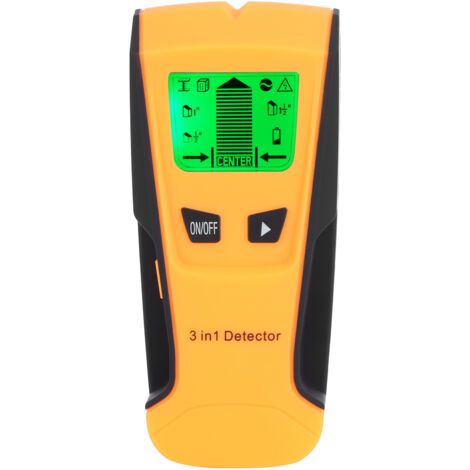 3-in-1 Tragbarer Metalldetektor – Wandscanner für Stromleitungen und Wandträger, orangefarbenes LCD-Display (1/5)