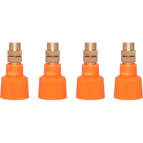 Lot de 4 buses pulvérisation pompe jardin, buse rechange en laiton, bouchon pulvérisateur à pression 16 mm, tête montage filetée ID pour brumisateur manuel 2 Orange 16mm/0.63" for 2-3L (1/5)
