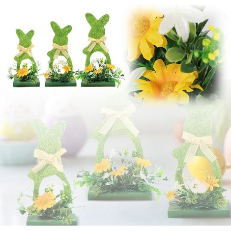 Décoration de Pâques, décoration creuse imperméable durable, figurines de lapin de Pâques – pour amis, étudiants, adultes, hommes, femmes, maison, intérieur, bureau, étude, vacances (vert) (1/5)