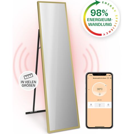 Klarstein Infrarotheizung, Infrarot Spiegelheizung Standgerät, Infrarotheizung mit Thermostat, Heizung mit Erkennung Offener Fenster & App-Control, Heater CO2-Frei, IP24 Infrarot Heizgeräte, 900 W (1/5)