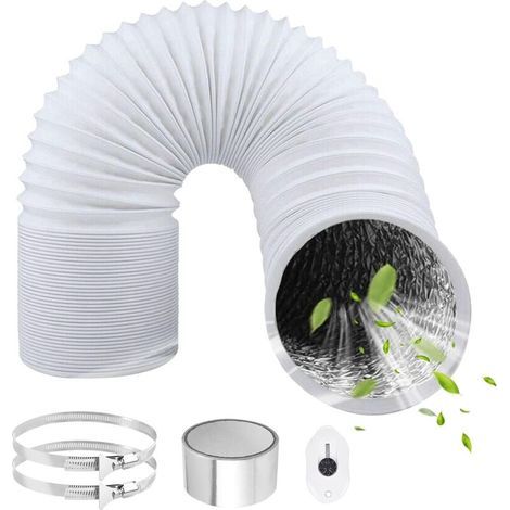 Gaine Ventilation Aluminium 125mm - 3 Mètres - Flexible Extensible - Avec Colliers Serrage - Pour Climatisation Extracteur (1/5)