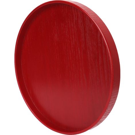Assiette Ronde en Bois Naturel pour Service de Fruits - Plateau de Présentation 27cm